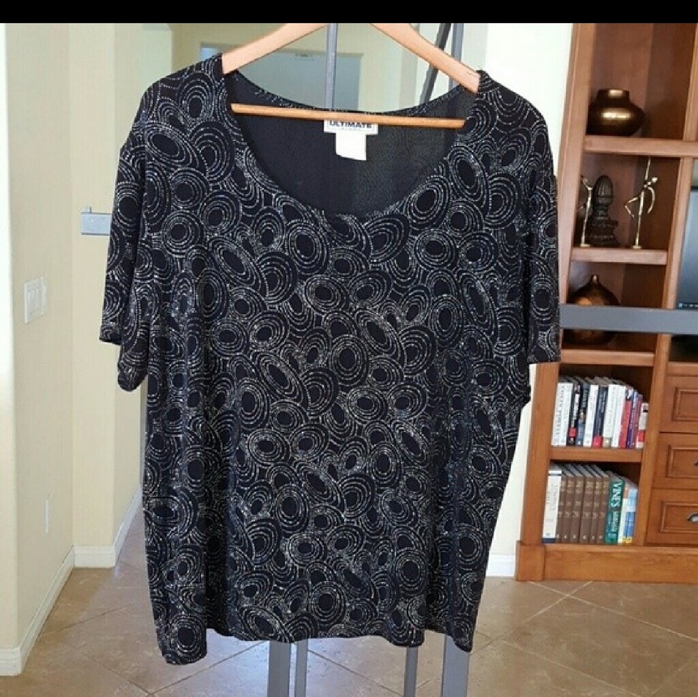 Vintage Sparkling Black Blouse